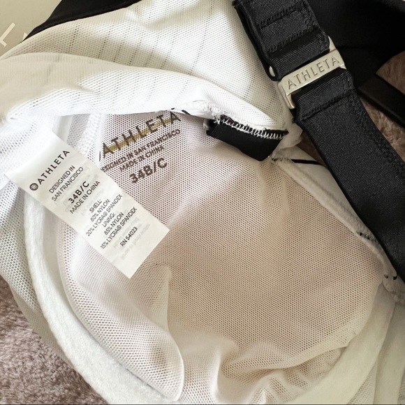athleta | chevron bikini top black and white 34 B/C - Picture 5 of 5